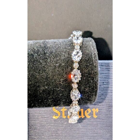 Stauer 925 Sterling Glam Oval & Round Alternating Cubic Zirconia Tennis Bracelet - Picture 2 of 12